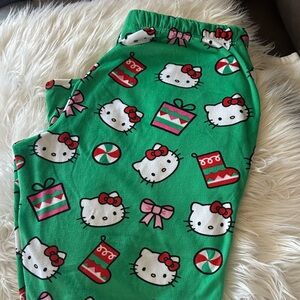 Hello Kitty Green Holiday Print Pajama Bottoms